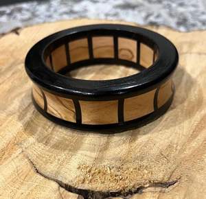 Bracelet et bracelet en bois de conception unique Bracelets en bois de taille personnalisée Bracelet manchette en bois de fleur faite à la main - Product Image 5