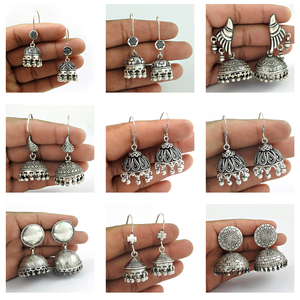 Ruby <b>Earring</b> Handmade Jhumka Jewelry Artisan <b>Silver</b> <b>Earrings</b> for <b>Women</b> and Girls High Quality 925 Sterling <b>Silver</b> Pink Bezel IGI - Product Image 5