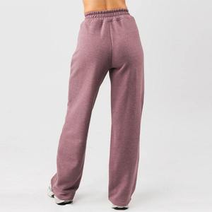 Cintura alta de alta calidad, cintura elástica, pierna ancha, ajuste holgado, algodón en blanco, lana, mujeres, gimnasio, entrenamiento, pantalones de chándal, pantalones para correr - Product Image 2