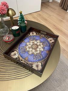 Bandeja de Servicio de Diseño con Recubrimiento de Esmalte de Madera MDF, Bandeja de Mesa de Alta Calidad para Hoteles y Restaurantes - Product Image 3