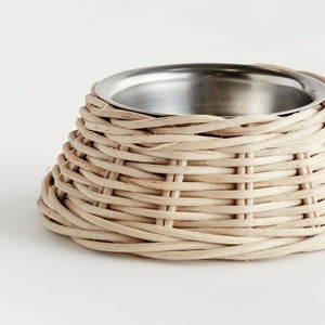 High quality rattan pet <b>bowls</b> and feeders top choice <b>dog</b> cat feeding <b>bowl</b> stand wholesale price - Product Image 6