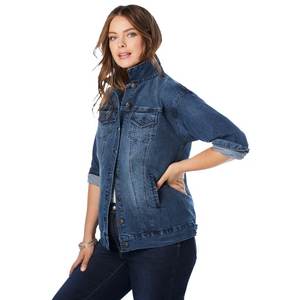 แจ็กเก็ตยีนส์เข้ารูปสำหรับผู้หญิง,แจ็กเก็ตยีนส์สีน้ำเงินดีไซน์ทันสมัยดีไซน์ทันสมัยตามสั่ง - Product Image 4