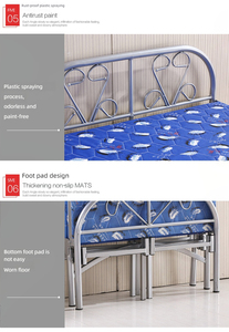 Thiết Kế Mới Gấp Giường Trại Giá Rẻ Gấp Giường Kim Loại Gấp Giường - Product Image 3