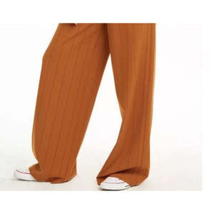 Pantaloni Casual da Donna Danielle Bernstein a Vita Alta e Gamba Larga a Righe, Taglia 12, Arancione Scuro, in Tela Antirughe e Traspirante - Product Image 3