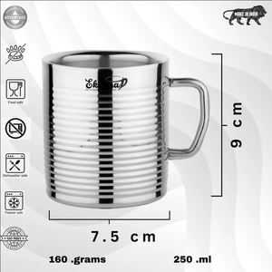 Aishwarya 250ml Ecológico Durable Moderno Doble Pared de acero inoxidable Taza de té/café Premium Drinkware - Product Image 3