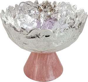 Better Home Fruit Basket Resina Plata Forma redonda Cuencos para servir frutas Base de resina Utensilios de cocina para hoteles Restaurantes y fiestas - Product Image 2