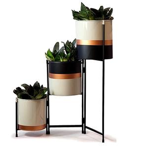 Jardinière de fleurs de qualité supérieure avec support Jardinière en pot décorative intérieure et extérieure Jardinière en métal faite à la main - Product Image 3