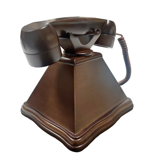 Wooden Vintage Phone Antique Retro Corded Telephone with Caller ID