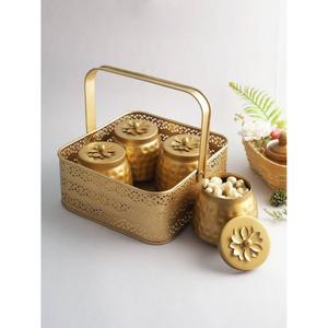 Boîte à fruits secs en métal design avec panier, parfaite pour conserver les fruits secs de manière fraîche et organisée sur les comptoirs - Product Image 4