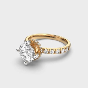 Anillo de compromiso de diamantes de lujo al por mayor, joyería fina, anillos de boda chapados en plata para niñas, precio bajo - Product Image 2