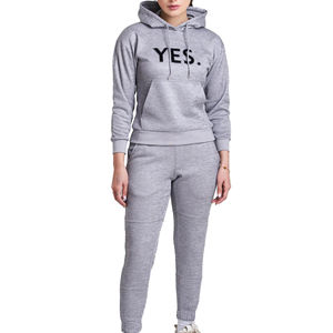 ชุดเซ็ตแทรคสูทผู้หญิงแบบมีฮู้ด สไตล์ใหม่สำหรับฤดูหนาว ผ้าฝ้าย ระบายอากาศ แห้งเร็ว แบบสั่งทำได้ 2 ชิ้น ราคาถูก - Product Image 1