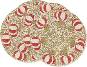 Classic Festive Glass <b>Beaded</b> Pumpkin Shaped <b>Placemat</b> for Special Occasions Housewarming Thanksgiving Christmas Weddings More - Product Image 4