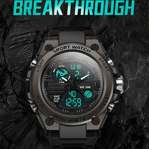 Montre numérique électronique à LED pour homme, avec chronomètre, grand écran double, résistante à l'eau, fonction alarme - Product Image 5