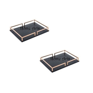 Plateau de service en marbre au design admirable avec pieds en métal Plateau à snacks et desserts de couleur noire de la meilleure qualité à vendre - Product Image 3