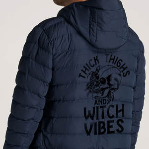 Blouson Bomber d'Hiver OEM pour Homme à Capuche, Col Montant, en Toile Imperméable et Respirante, Rembourré en Polyester, Design Frontal Unique - Product Image 6