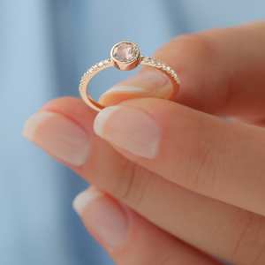 แหวนแต่งงานและแหวนหมั้นเพชรแท้ดีไซน์หรูทำด้วยมือ - Product Image 4