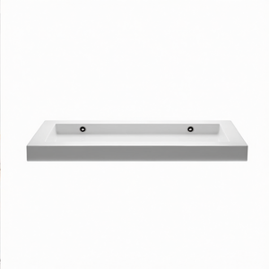 Lavabo doppio da incasso Koricini 150cm in resina opaca senza foro per rubinetto - Product Image 3