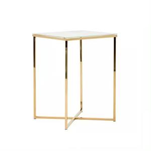 Mesa auxiliar de sofá de sala de estar de lujo con luz nórdica creativa con tapa de mármol, mesa redonda sencilla moderna, mesa de centro pequeña para balcón - Product Image 4