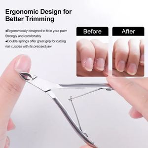 Outils Offre Spéciale personnalisés d'art d'ongle ensemble de manucure professionnelle pince à cuticules d'ongle en acier inoxydable de haute qualité avec la beauté de poussoir - Product Image 4