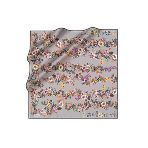 Vintage Designer Silk <b>Square</b> <b>Scarf</b> with Floral Dot Pattern - Product Image 1