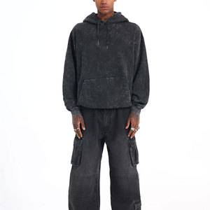 Baggy Acid Wash HOODIE para hombres por encargo elegante vintage Wash hooded jumpers para hombres al aire libre invierno casual HOODIE streetwear - Product Image 1