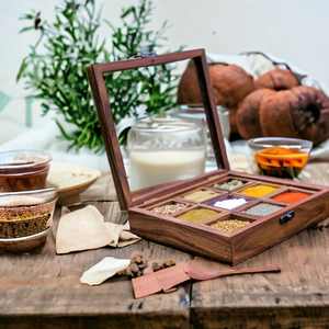 Boîte à épices en palissandre/boîte Masala avec dessus en verre - Product Image 6