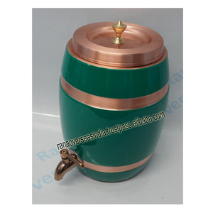 Dispensador de agua de cobre puro de lujo de alta calidad Tanque de agua de cobre Ayurveda para almacenamiento de agua al mejor precio del proveedor - Product Image 3