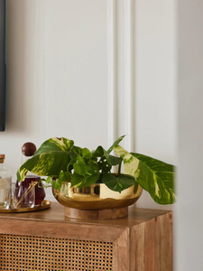 Cuenco Urli de latón artesanal para cocinar y servir, plato con esmalte brillante, olla decorativa para servir para uso doméstico y en la cocina - Product Image 2