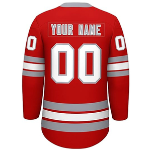 Camiseta de hockey sobre hielo de poliéster de alta calidad personalizada unisex diseño libre impresión por sublimación logotipo bordado a la venta - Product Image 3