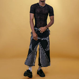 กางเกงขาสั้นผ้าเดนิมผ้าทวิลไซส์ใหญ่พิเศษสำหรับผู้ชายกางเกงขาสั้นลำลองสไตล์วินเทจทรงหลวมโลโก้ออกแบบได้ตามต้องการ - Product Image 4