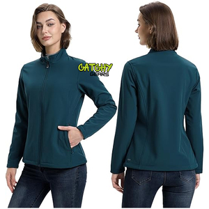 Haute qualité femmes coupe-vent polaire Softshell veste personnalisé hiver Nylon support fermeture éclair en gros résistance au froid doux polaire - Product Image 2