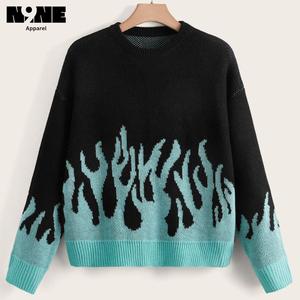 เสื้อสเวตเตอร์ผู้หญิงถักแบบระบายอากาศ คอวี ทรงหลวม สไตล์ลำลอง สำหรับฤดูใบไม้ร่วงและฤดูหนาว แฟชั่นเสื้อสเวตเตอร์ผู้หญิง ผ้าฝ้าย - Product Image 3