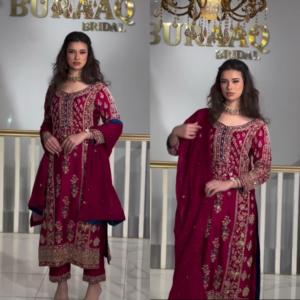 Salwar Kameez pakistanaise de luxe robe de mariage et de soirée avec broderie à la main et design élégant au meilleur prix - Product Image 4