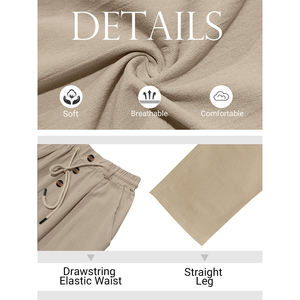 กางเกงจ็อกเกอร์สำหรับผู้ชายกางเกงวิ่งจ็อกเกอร์ธรรมดาผ้าฝ้ายโพลีเอสเตอร์แบบผูกเชือกยาวแบบกำหนดเอง - Product Image 6