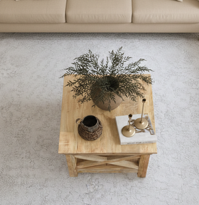 Mango Wood Handmade Traditional <b>Rustic</b> Coffee Table with Cross Legs-Eco-Friendly & Durable <b>Living</b> <b>Room</b> <b>Furniture</b> - Product Image 2