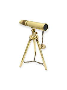 Télescope en laiton monté sur un support en laiton avec un design nautique classique, léger et polyvalent pour la décoration de bureau et de bureau - Product Image 2