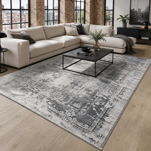 <b>Rug</b> Weavers RW7012 Overdye Silver Vintage Washable <b>Rug</b> Dropshipping Wholesale Washable Chenille 10 Sizes - Product Image 1