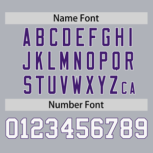 เสื้อเบสบอลแบบกำหนดเอง สีเทา-ม่วงไล่เฉด ชุดทีม พร้อมชื่อและหมายเลขส่วนตัว แบบพิมพ์ลายซับลิเมชั่น ชุดกีฬา - Product Image 4