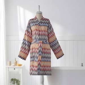 Peignoir en coton turc zigzag multicolore Chevron, Kimono - Product Image 3