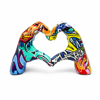 Ornement artistique créatif en résine, motif geste d'amour graffiti, pour la décoration de la maison, du salon, du bureau ou du bureau, cadeau de la Saint-Valentin