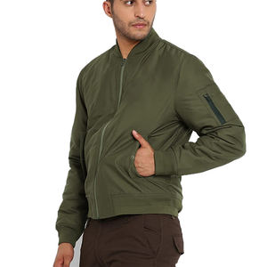 แจ็กเก็ตบอมเบอร์แบบมีซิป, แจ็คเก็ตบอมเบอร์กันลมกันน้ำสำหรับกลางแจ้งฤดูหนาวฤดูใบไม้ร่วงพร้อมกระเป๋า - Product Image 3