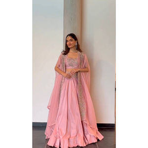 Luxury Light Pink Embroidered Lehenga | Ethnic Party Wear <b>Dress</b> for Women | Custom Color & Size Support - Product Image 1