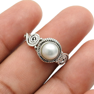 Antique 925 Sterling Silver Luxury Fashion Freshwater Pearl Gemstone <b>Ring</b> Women <b>Girls</b> Jewelry Wholesaler Export on Factory Price - Product Image 2