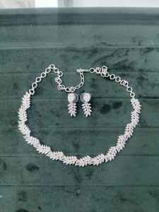 Ensemble de bijoux de mariage vintage AD, tendance, style indien, perles, motif cloche, boucles d'oreilles, vente en gros, mode, collier en zircon principal - Product Image 3