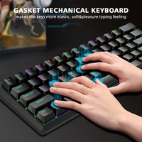 Yüksek kaliteli conta mekanik oyun klavyesi kablosuz siyah RGB arkadan aydınlatmalı ergonomi mekanik oyun klavyesi