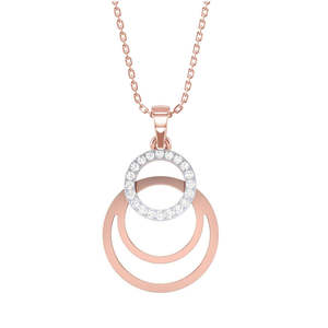 Collar con Colgante Irina de Plata de Ley con Baño de Rodio Geométrico, con Circonita y Diseño Moderno - Product Image 1