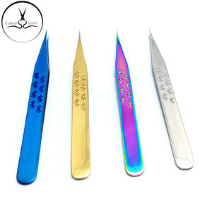 Pinzas de volumen con logotipo personalizado, herramienta de pestañas postizas de visón multicolor dorado y azul, herramienta de belleza de fibra de acero inoxidable - Product Image 6