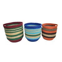 Panier de rangement ovale en papier écologique avec poignée découpée détachable, design moderne, différentes couleurs et tailles, vente directe