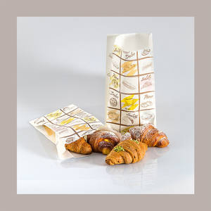 Bolsa de papel Kraft a prueba de grasa de 10 Kg con logotipo personalizado para aperitivos sabrosos embalaje marrón 14x30 - Product Image 1