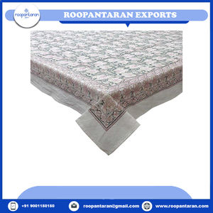 Mantel de Algodón Jacquard de Primera Calidad, Impreso a Mano con Técnica de Bloques, Artesanía Atemporal, Mantel de Algodón Puro en Oferta - Product Image 2